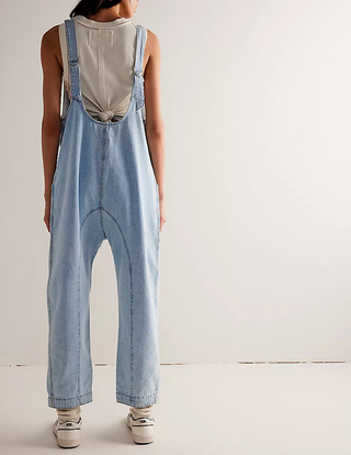 Denim Blue Adjustable Shoulder High Roller Jumpsuit