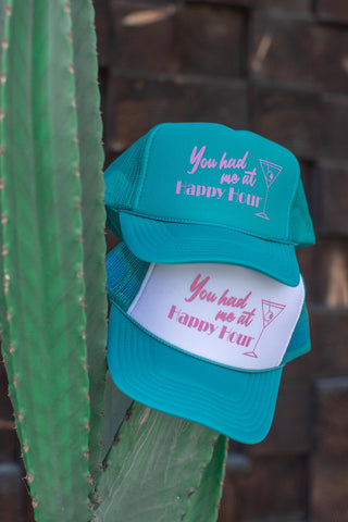 Happy Hour Trucker Hat in Jade