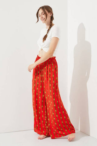 High Waist Floral Paperbag Pants