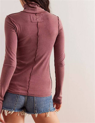 Dirty Pink Soft Basic Everyday Turtleneck