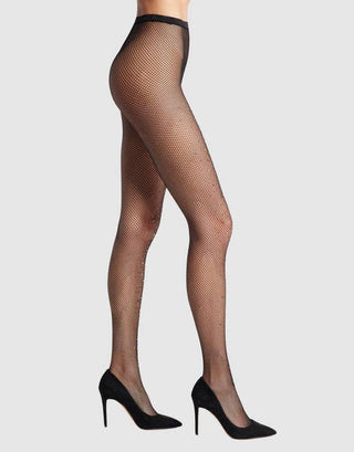 Black Glitter Fishnet Tights