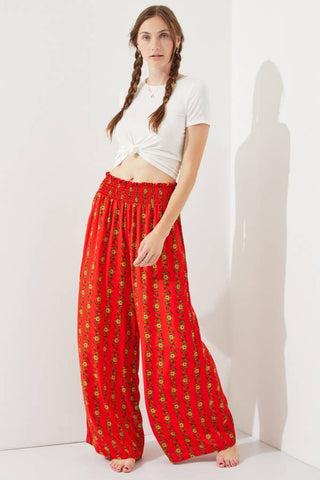 High Waist Floral Paperbag Pants