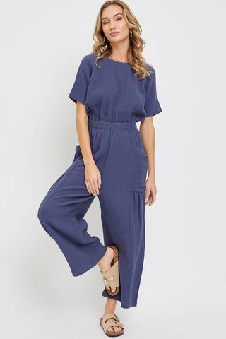 Wide-Leg Jumpsuit in Indigo