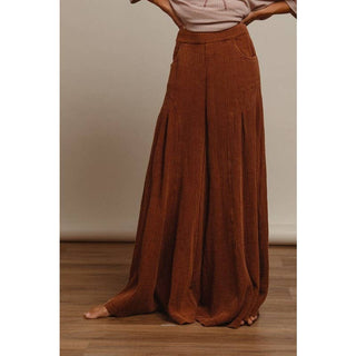 Crinkle Wide Leg Pants in Vintage Mocha