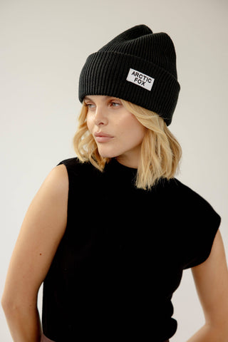 Recycled Bottle Beanie in Black Onyx