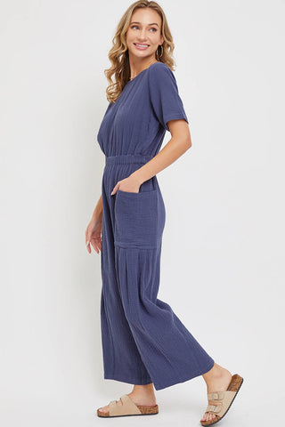 Wide-Leg Jumpsuit in Indigo