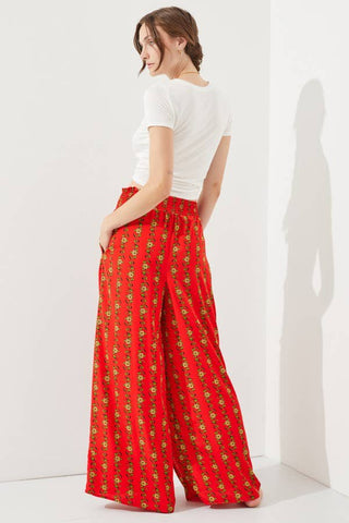 High Waist Floral Paperbag Pants