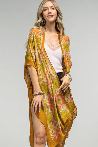 Vintage Floral Print Kimono