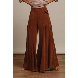 Crinkle Wide Leg Pants in Vintage Mocha