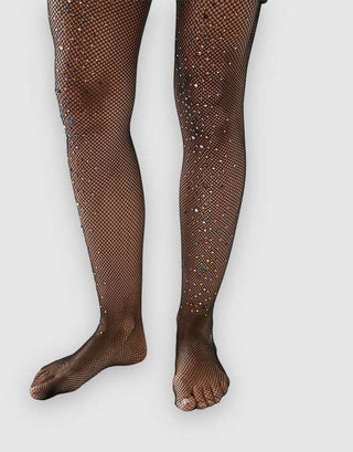 Black Glitter Fishnet Tights