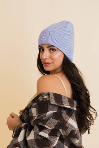 Smiley Beanie in Lavender