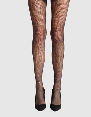 Black Glitter Fishnet Tights