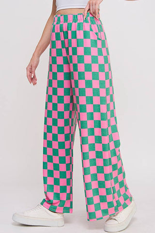 High Waisted Checkered Pants