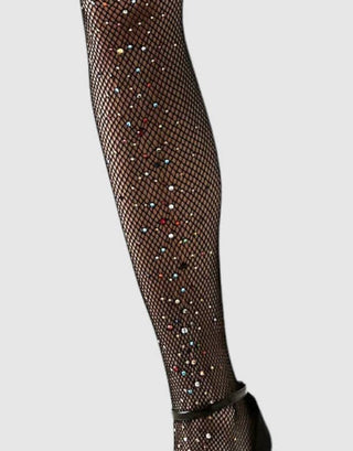 Black Glitter Fishnet Tights